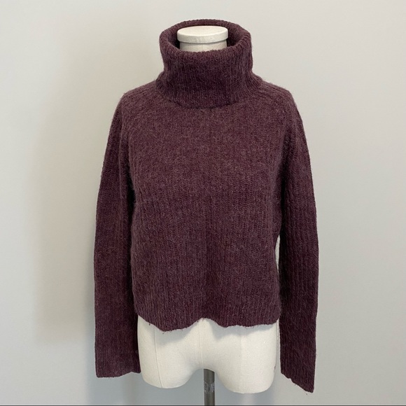 Aritzia Sweaters - Aritzia Talula Mohair Wool Turtleneck Knit Sweater Boxy Cropped Fit